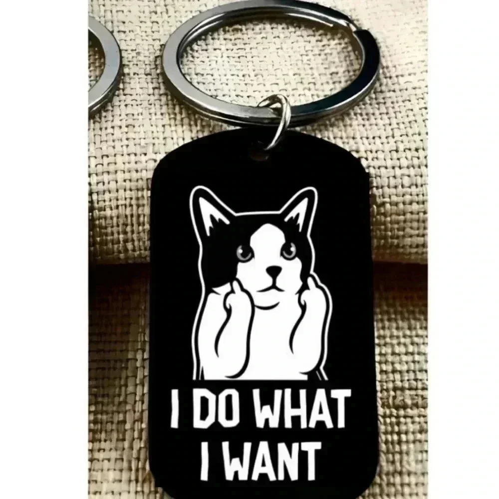 Angry Kitty Cat Hot funny Keychain